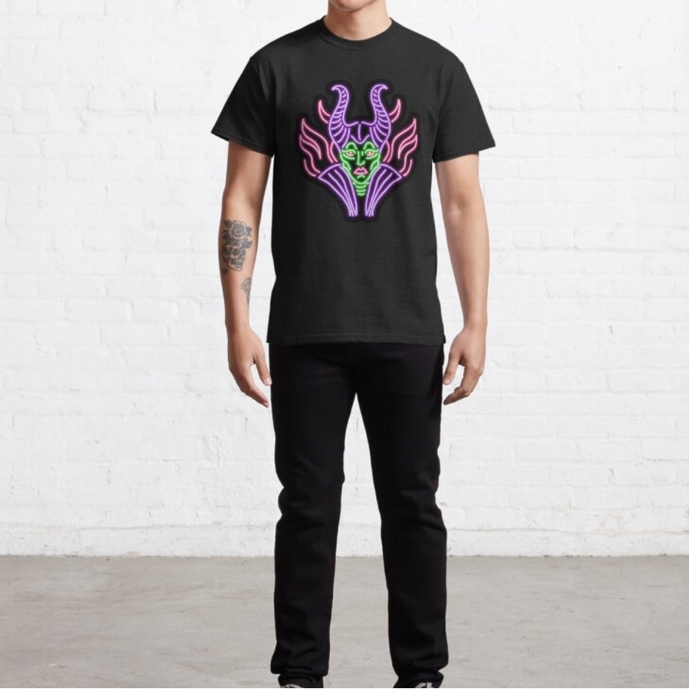 Disney Parks Maleficent Neon Mens T Shirt Large Sleeping Beauty